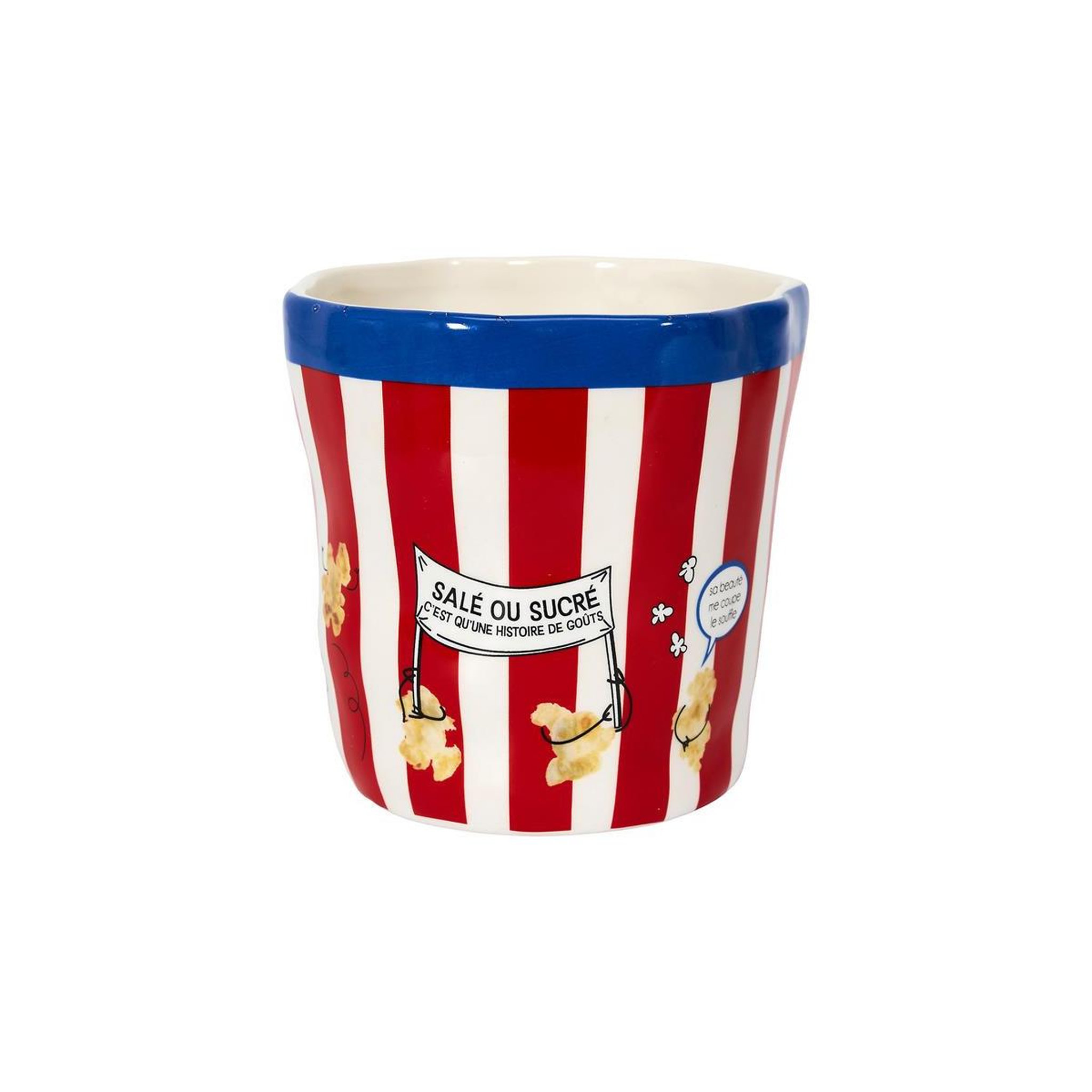 Voir la diapositive 4 : COOK CONCEPT Pot à popcorn en céramique  ludique  13cm multicolore