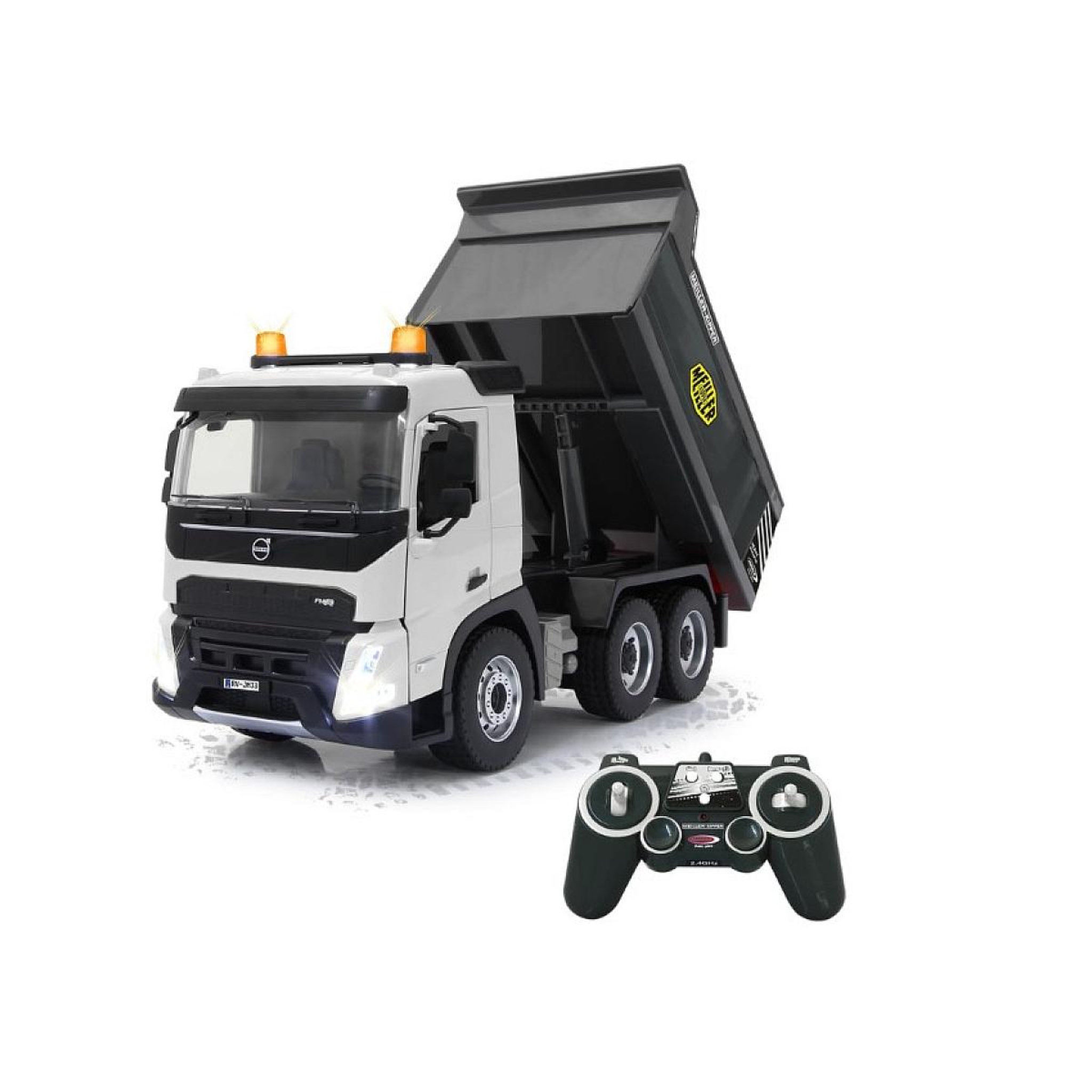 Jamara Voiture télécommandée Camion à benne Volvo FMX Meiller 1:20 2,4GHz