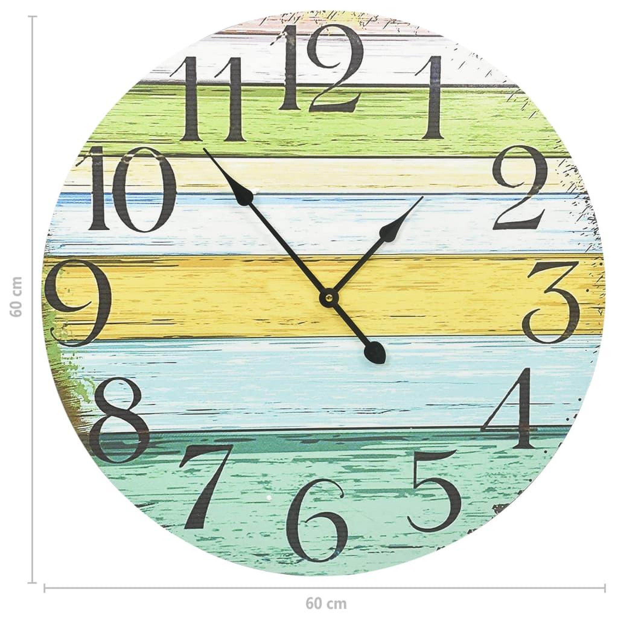 Voir la diapositive 5 : VIDAXL Horloge murale Multicolore 60 cm MDF