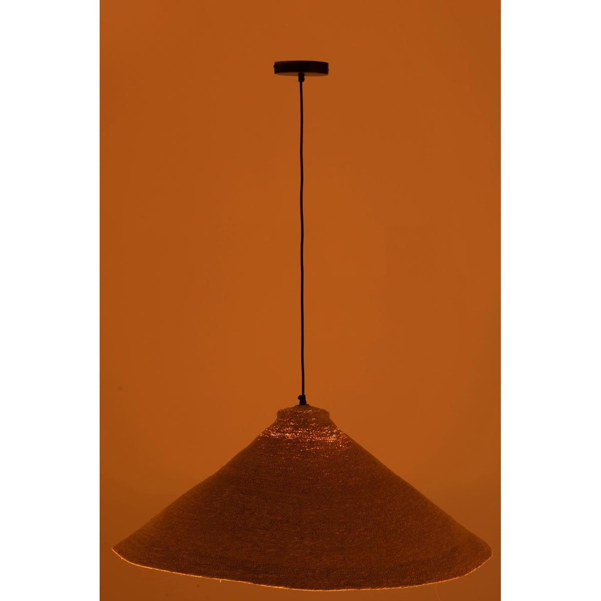 Voir la diapositive 4 : J-LINE Lampe Suspension en Jonc  Cône  82cm Naturel