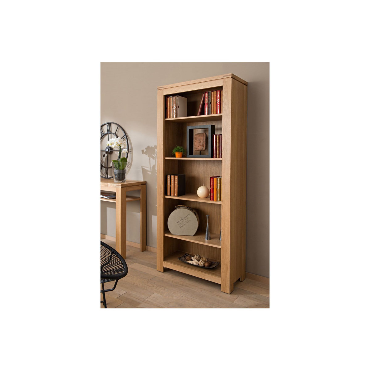HELLIN Bibliothèque moderne en chêne clair - BOSTON