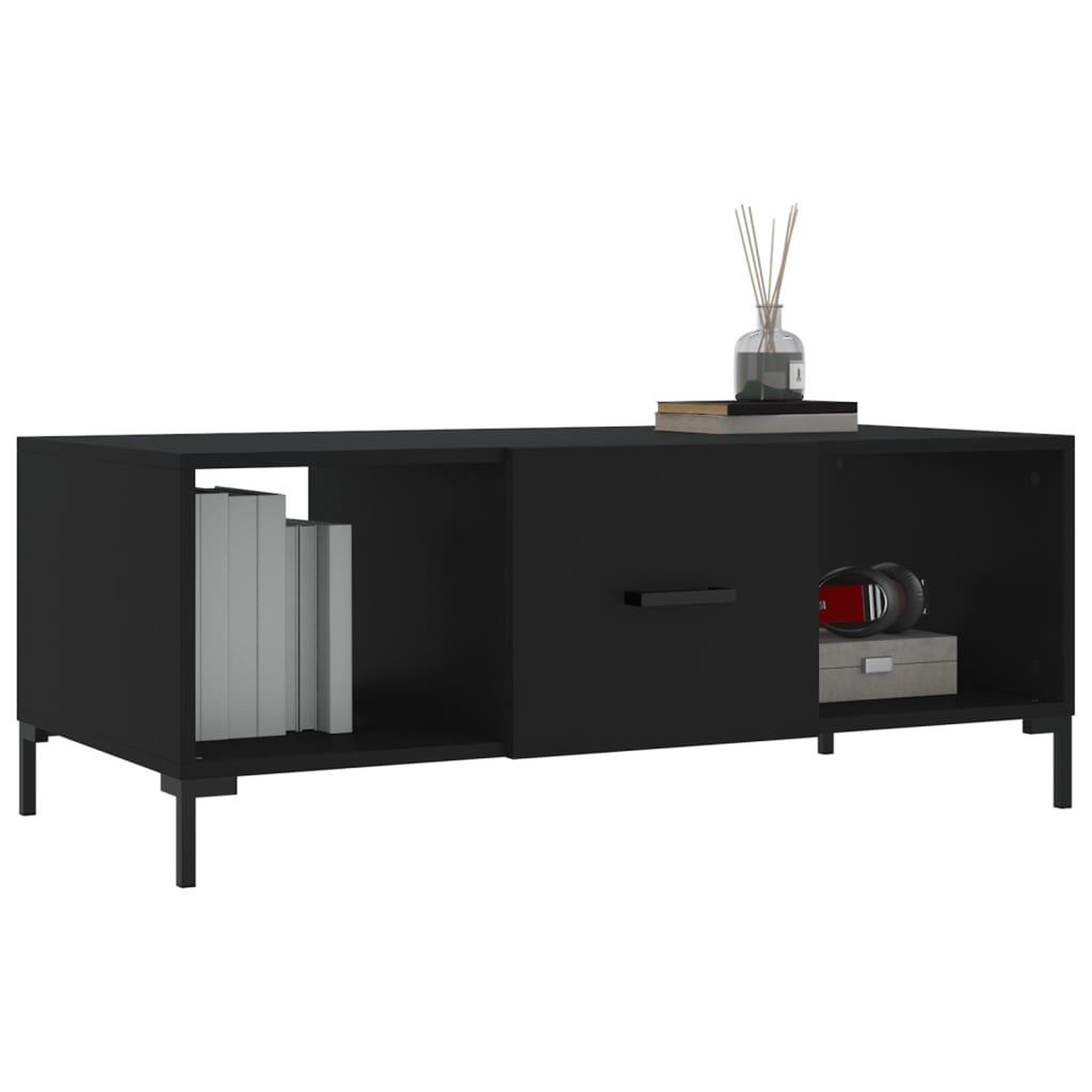 Voir la diapositive 3 : VIDAXL Table basse noir 102x50x40 cm bois d'ingenierie