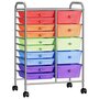 Voir la diapositive 2 : VIDAXL Chariot rangement mobile a 15 tiroirs XXL Multicolore Plastique