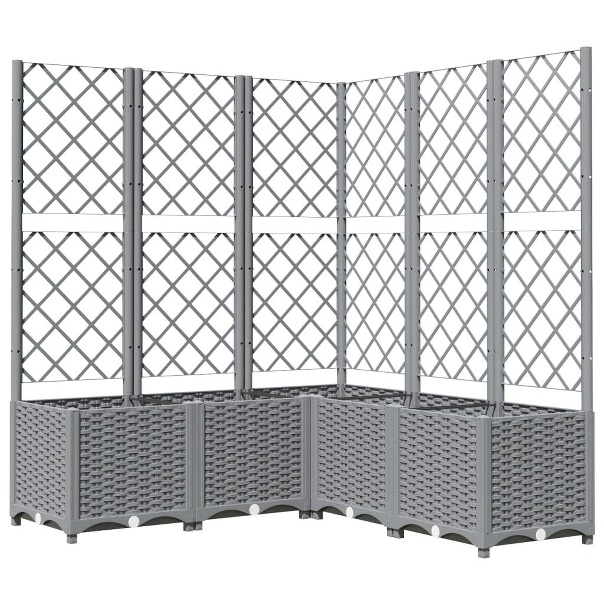 Voir la diapositive 2 : VIDAXL Jardiniere avec treillis gris clair 120x120x136cm polypropylene