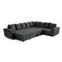 Voir la diapositive 3 : BEST MOBILIER Henry - canapé panoramique convertible - avec coffre - en velours côtelé - 7 places