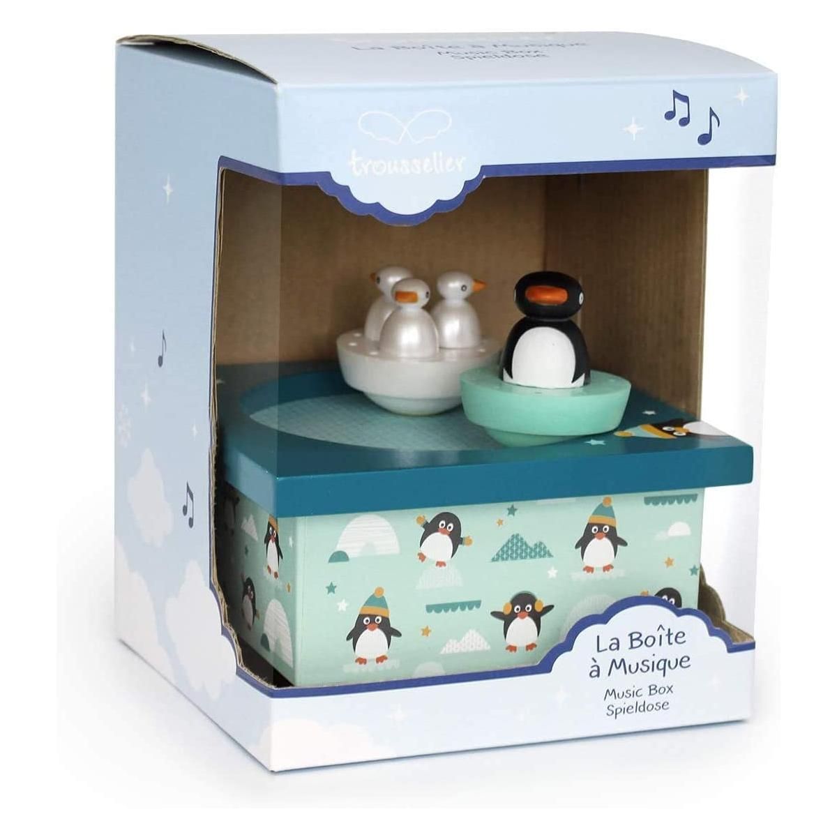 Trousselier Boite Musique Bois Pingouin