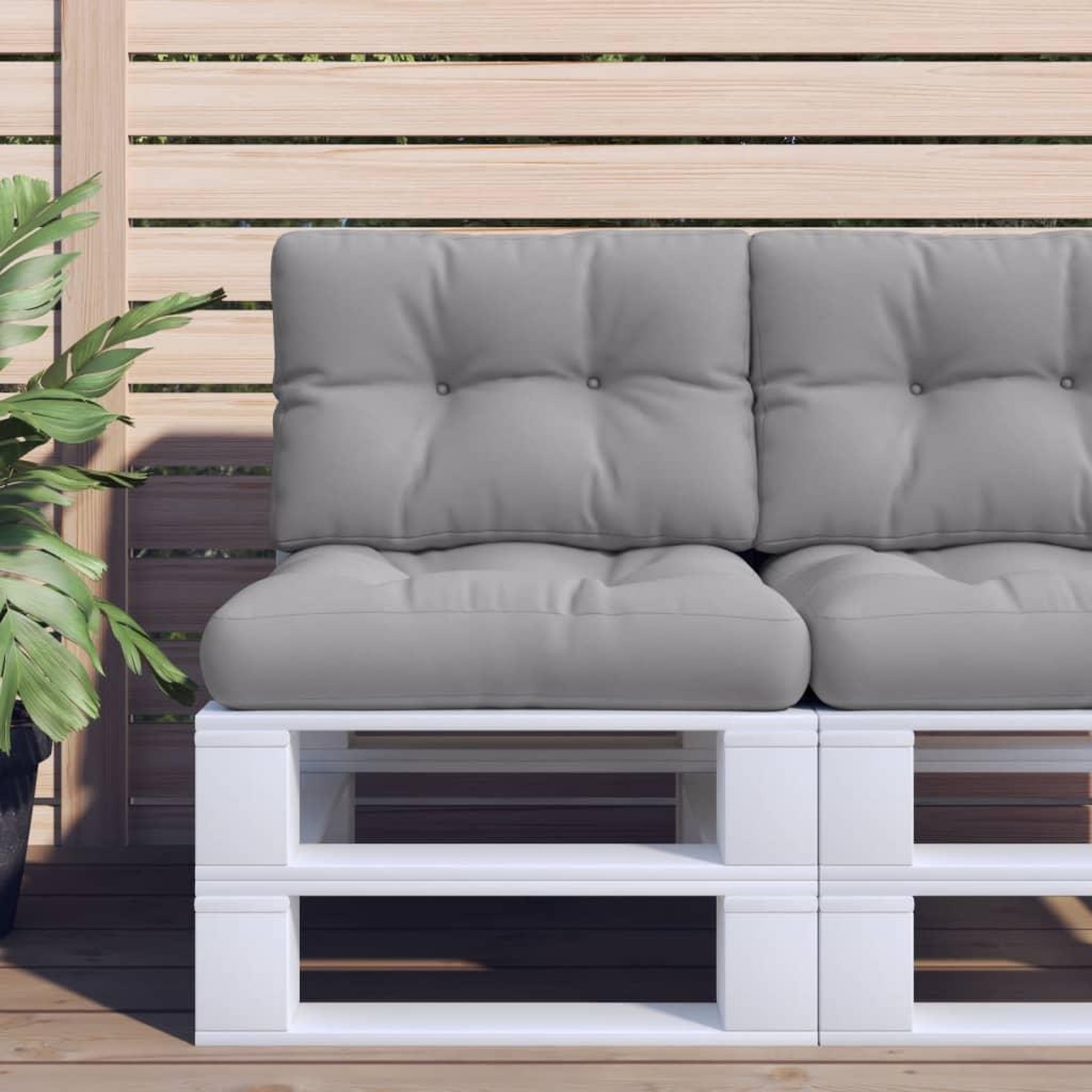 VIDAXL Coussin de palette gris 50x40x12 cm tissu