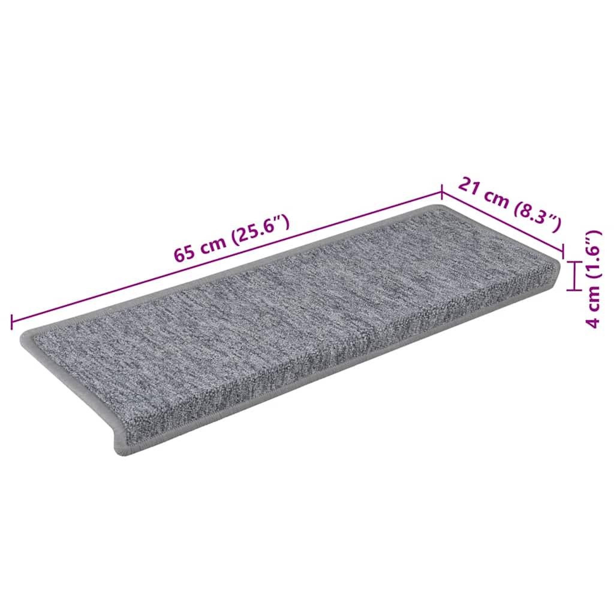 Voir la diapositive 6 : VIDAXL Tapis d'escalier 30 pcs 65x21x4 cm blanc et gris
