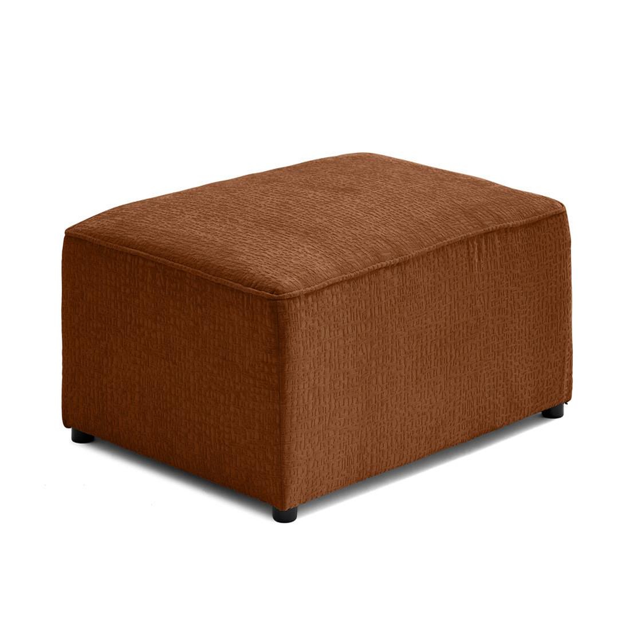 Voir la diapositive 3 : BEST MOBILIER Topaze - pouf - en tissu velours relief