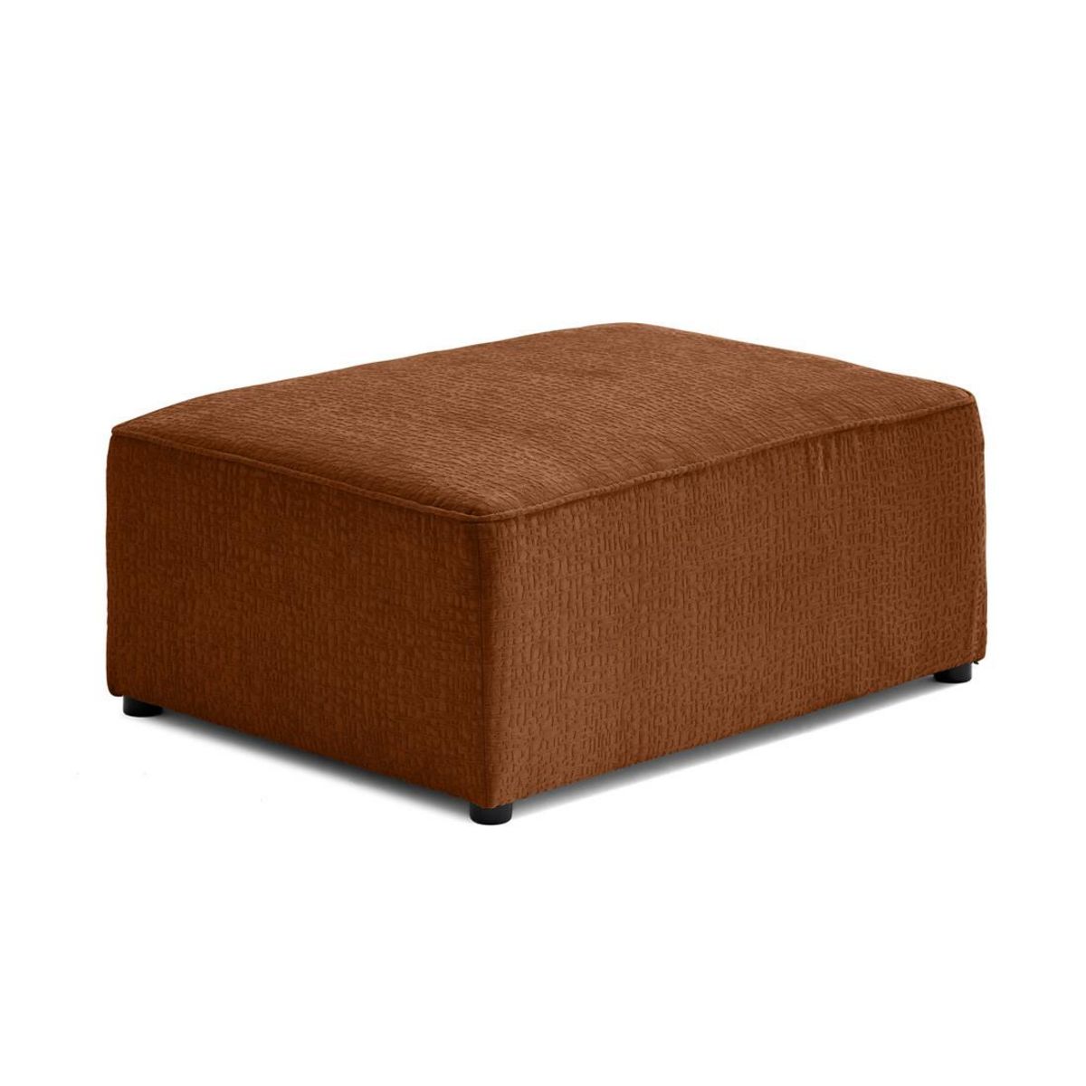 BEST MOBILIER Topaze - pouf - en tissu velours relief