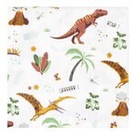 Paris Prix Lot de 20 Serviettes en Papier  Dinosaure  33x33cm Blanc
