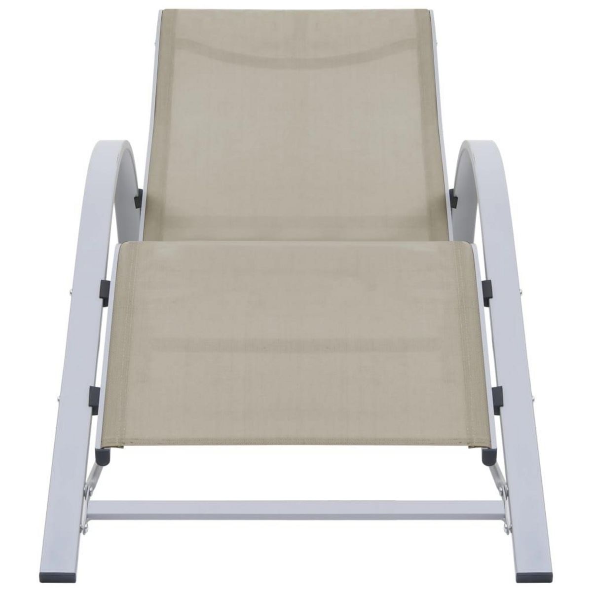 VIDAXL Chaises longues lot de 2 avec table Aluminium Creme
