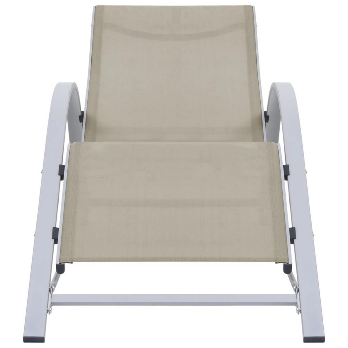 VIDAXL Chaises longues lot de 2 avec table Aluminium Creme
