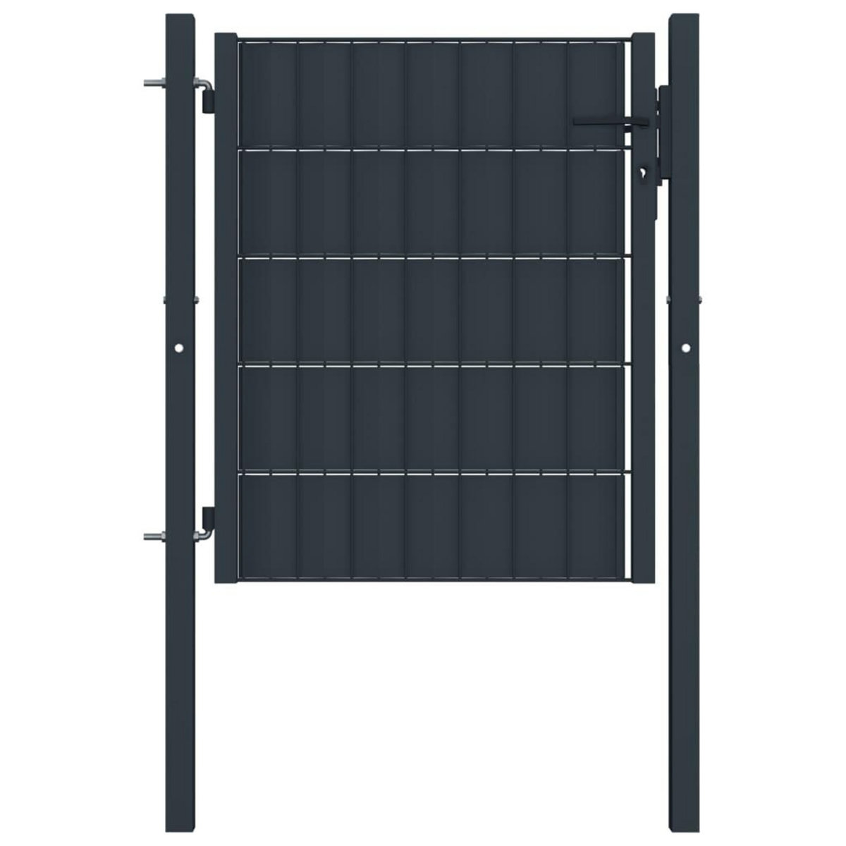 VIDAXL Portail de cloture PVC et acier 100x81 cm Anthracite