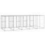 Voir la diapositive 4 : VIDAXL Chenil exterieur Acier galvanise avec toit 12,1 m²