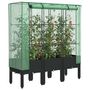 Voir la diapositive 1 : VIDAXL Jardiniere surelevee avec housse aspect rotin 120x40x140 cm
