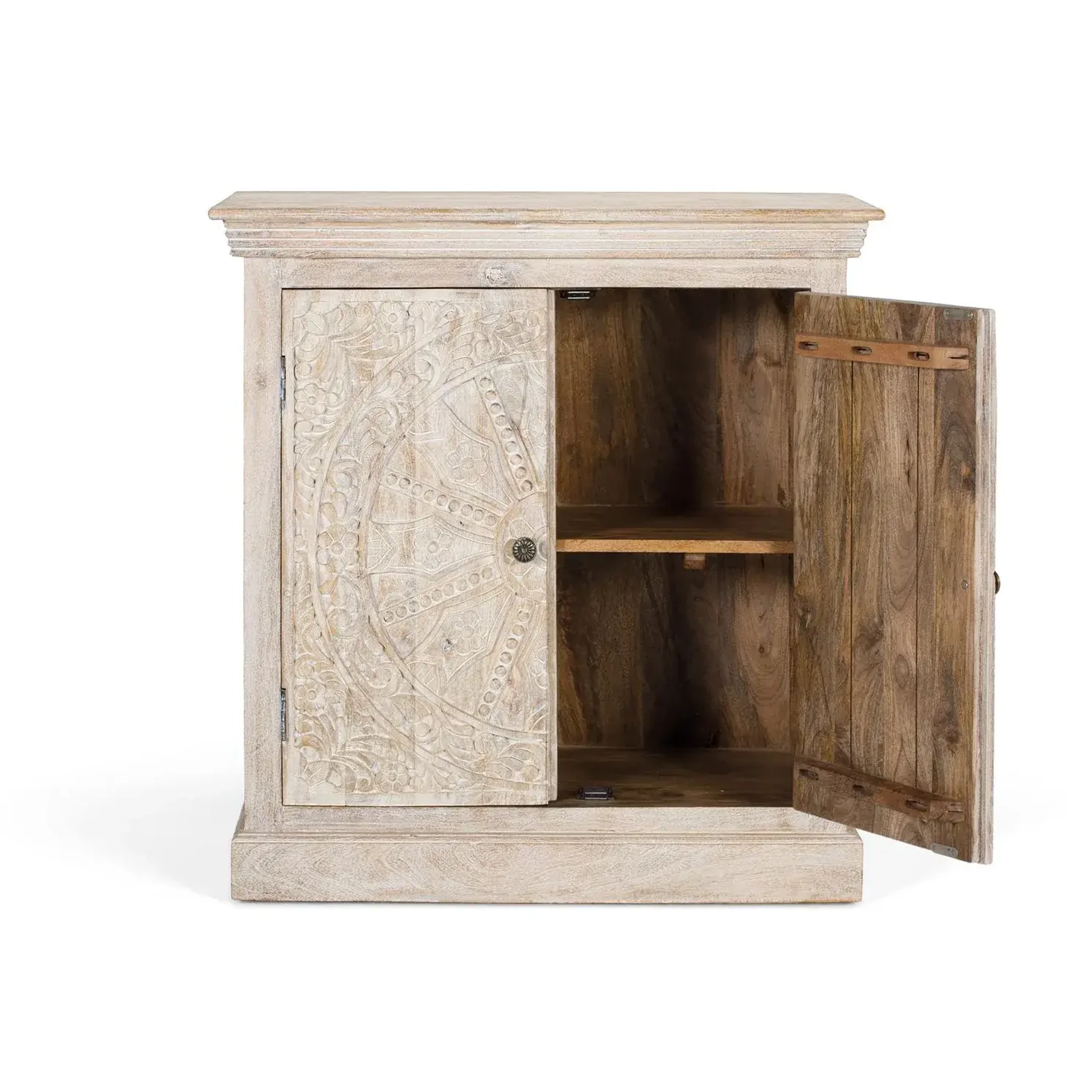 Voir la diapositive 3 : GINER Y COLOMER SL Buffet en bois de manguier 90cm style ethnique colonial sculpté