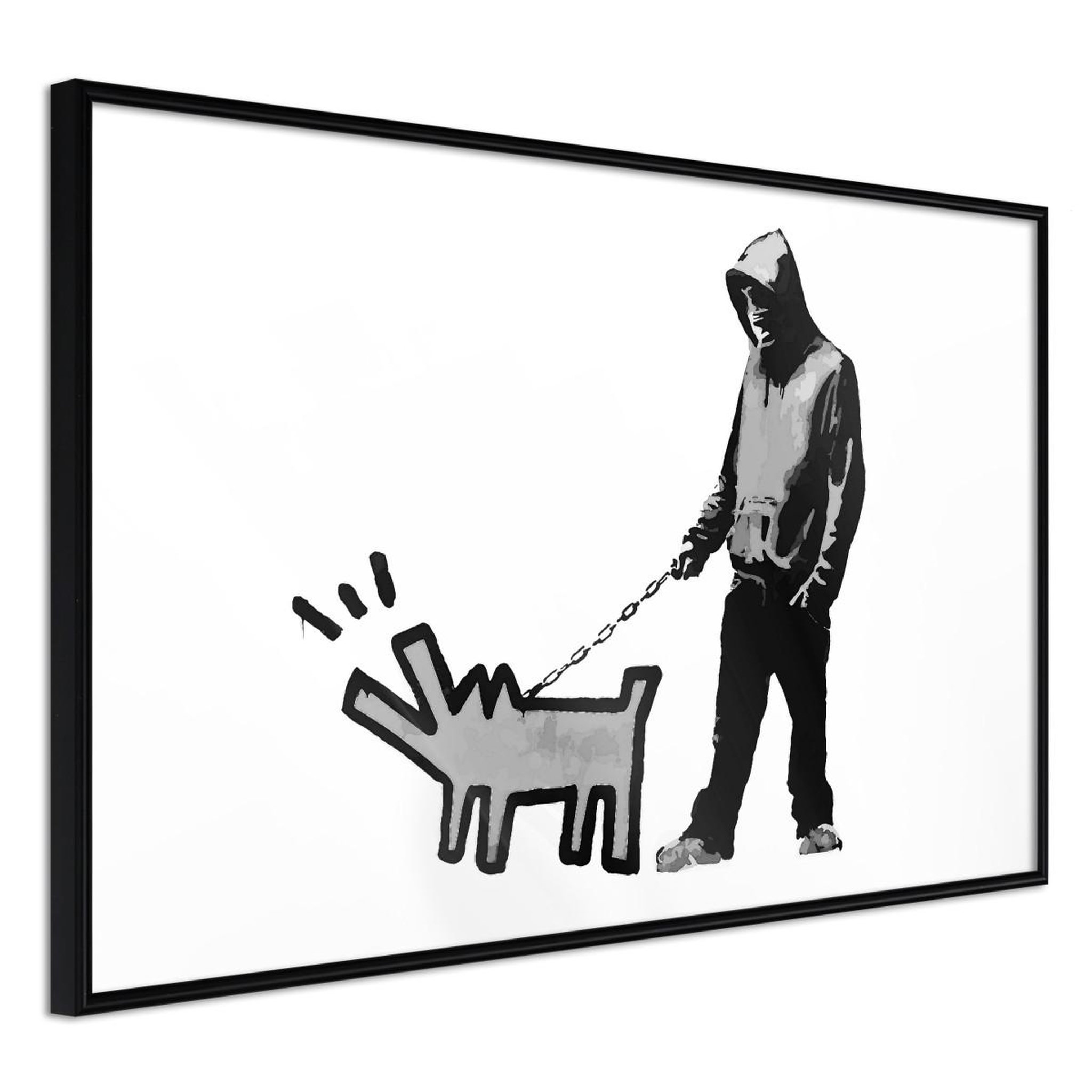 Paris Prix Affiche murale encadrée  banksy choose your weapon. Coloris disponibles : Jaune, Noir