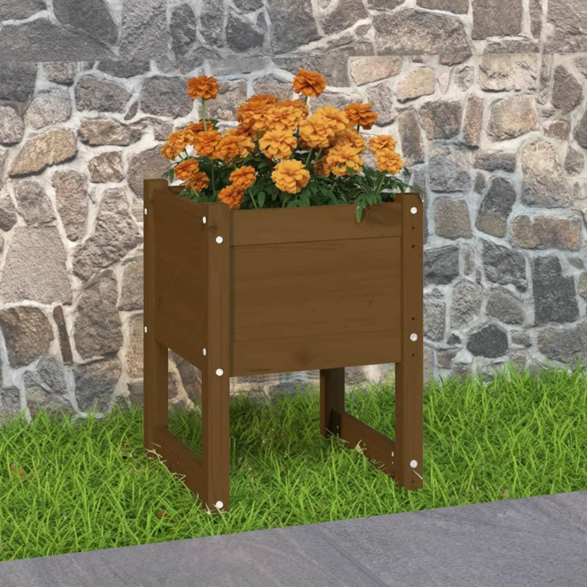 VIDAXL Jardiniere Marron miel 40x40x52,5 cm Bois massif de pin