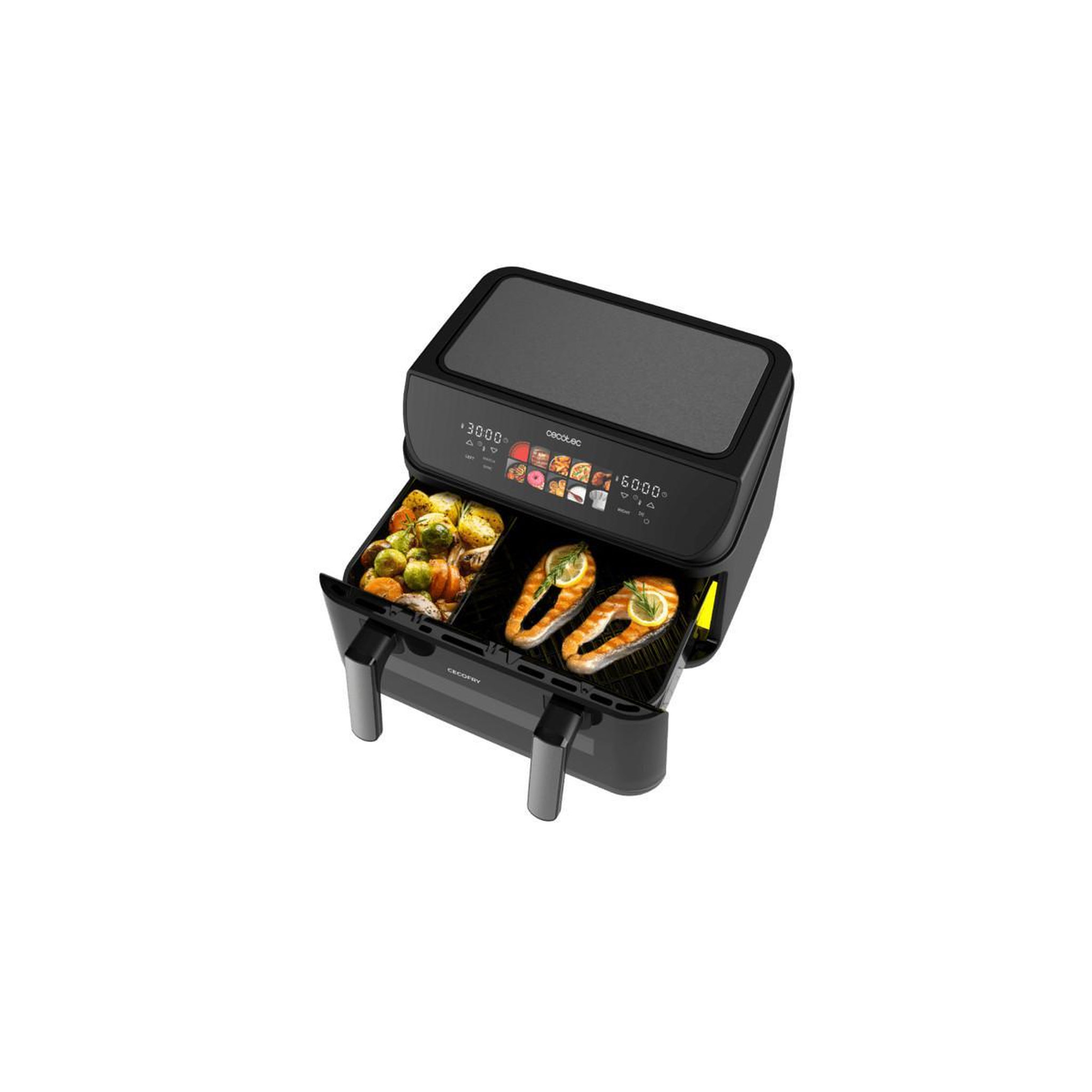 Voir la diapositive 3 : CECOTEC Friteuse à air chaud indépendante Cecotec Cecofry e Grill Duoheat 10000 Double 10 L 2800 W Noir