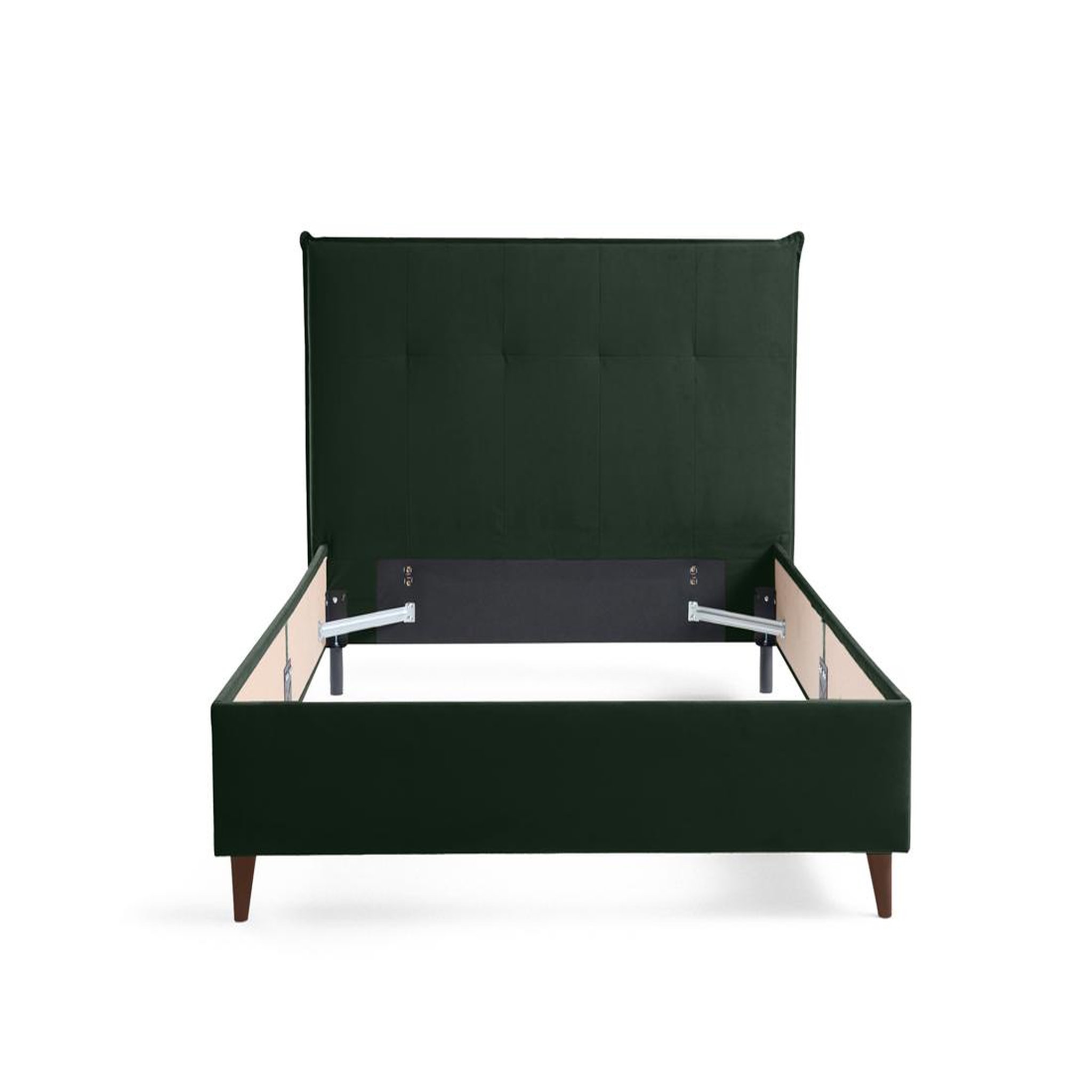 BEST MOBILIER Dali - cadre de lit - 160x200 - en velours. Coloris disponibles : Marron