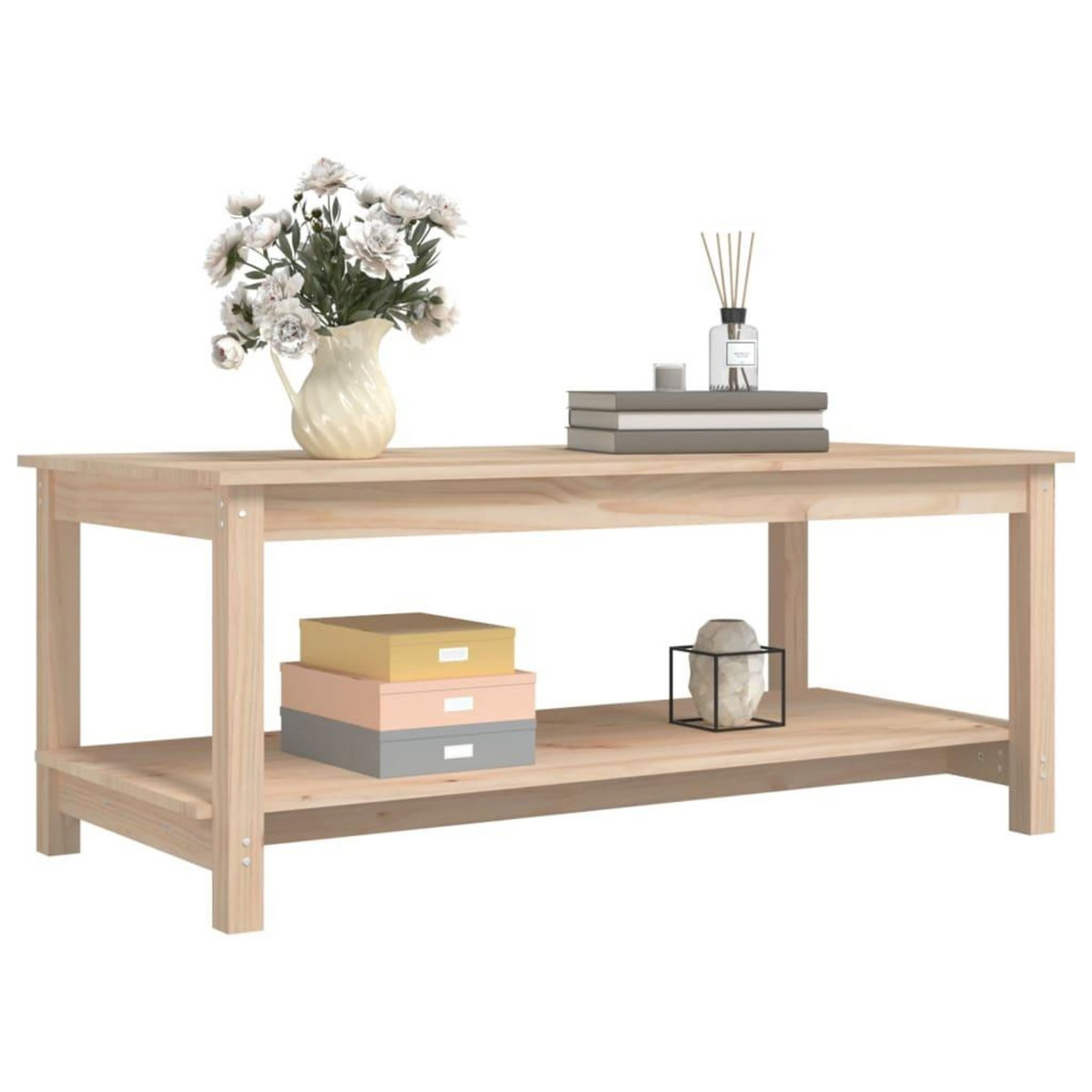 VIDAXL Table basse 110x55x45 cm Bois massif de pin