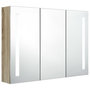 Voir la diapositive 2 : VIDAXL Armoire de salle de bain a miroir LED 89x14x62 cm chene