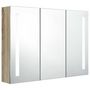 Voir la diapositive 2 : VIDAXL Armoire de salle de bain a miroir LED 89x14x62 cm chene