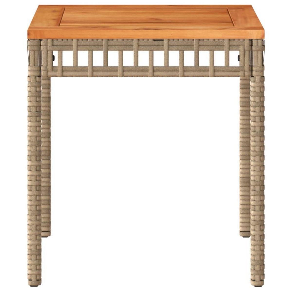 VIDAXL Table de jardin melange beige 38x38x42 cm rotin et bois acacia