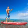 OUTSUNNY Stand up paddle gonflable surf planche de paddle pour adulte dim. 300L x 76l x 15H cm nombreux accessoires fournis PVC blanc rouge