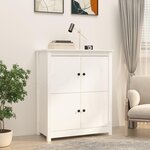 VIDAXL Buffet Blanc 83x41,5x100 cm Bois massif de pin