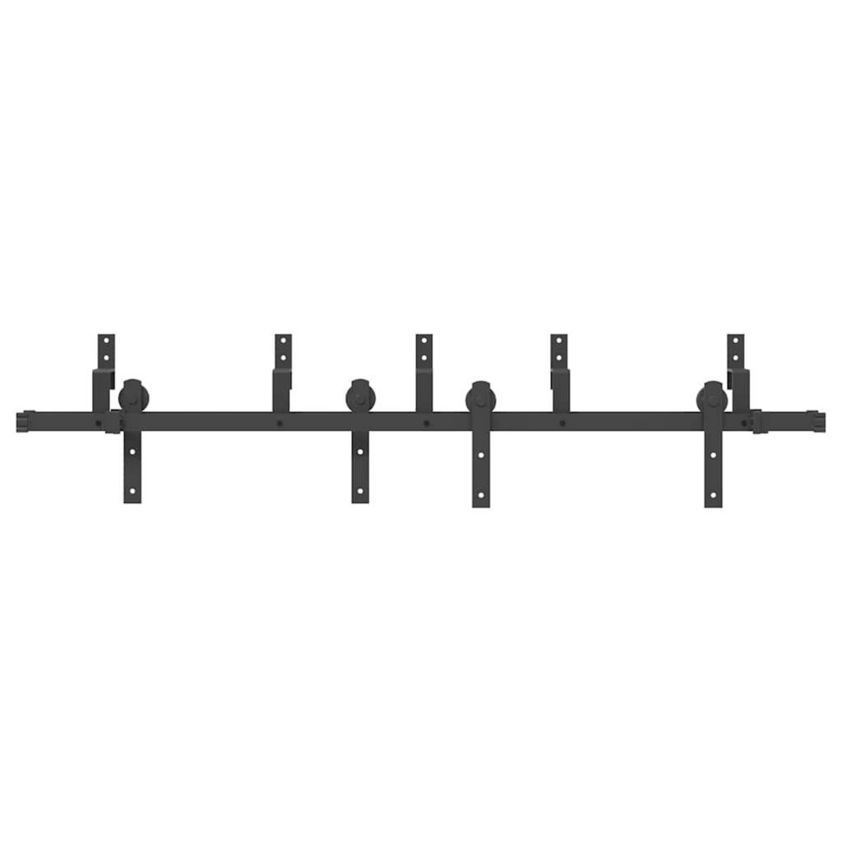 VIDAXL Kit de quincaillerie de porte coulissante 183 cm Acier Noir