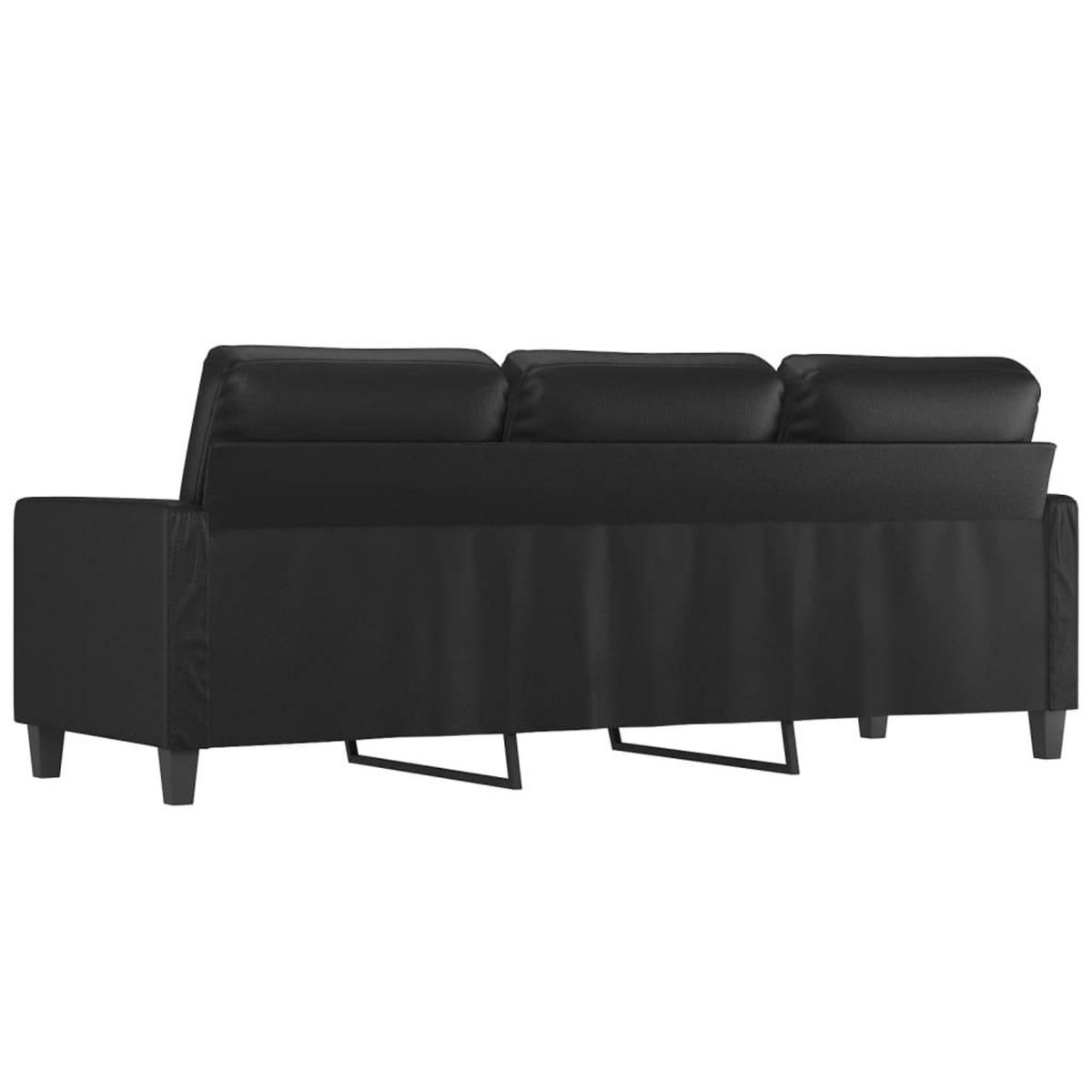 VIDAXL Canape a 3 places Noir 180 cm Similicuir