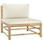 Voir la diapositive 5 : VIDAXL Salon de jardin 3 pcs avec coussins blanc creme bambou