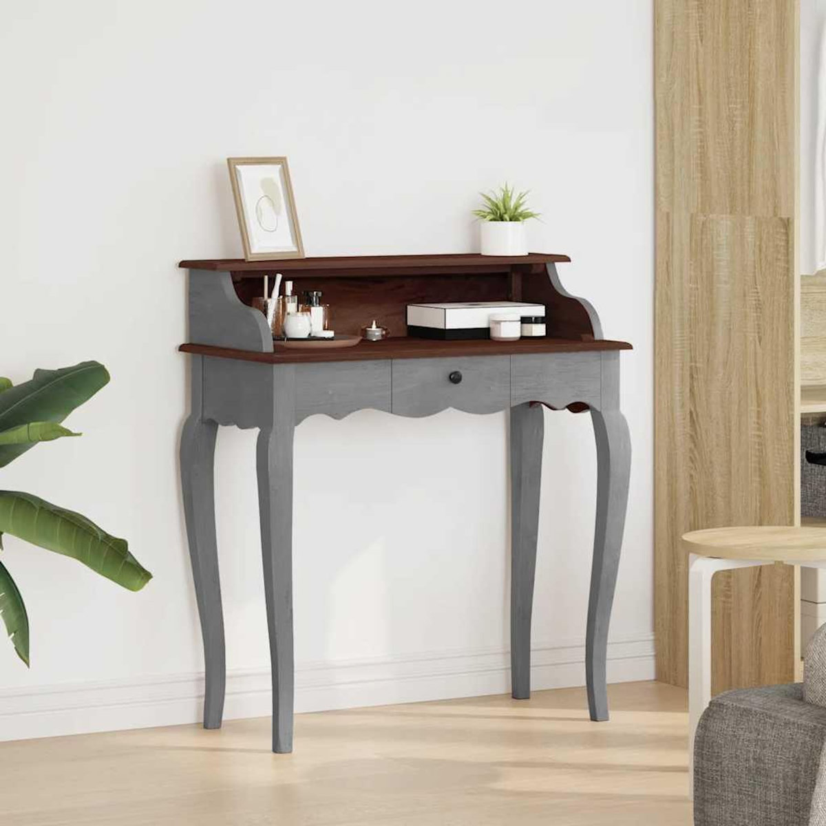 VIDAXL Bureau d'ecriture bois d'acajou massif 80x40x92 cm