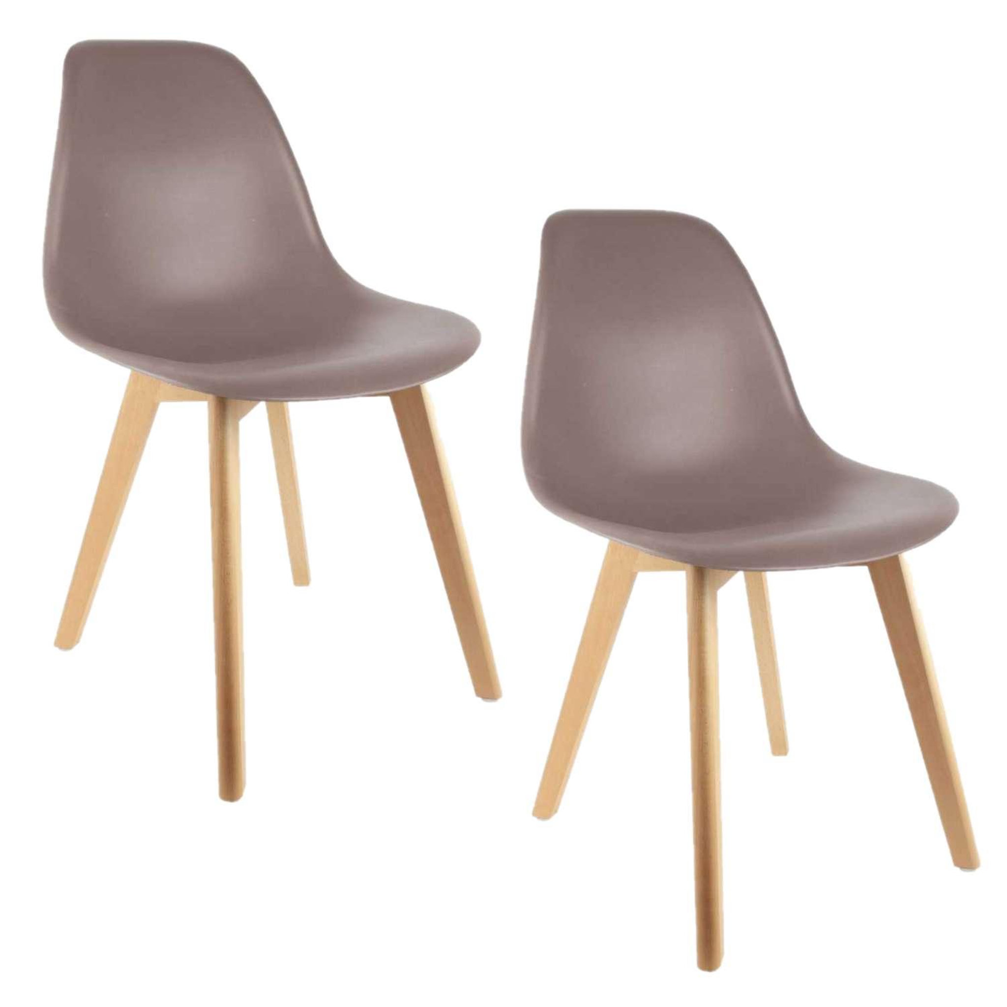 The Home Deco Factory 2 Chaises design scandinave à coque Holga. Coloris disponibles : Gris