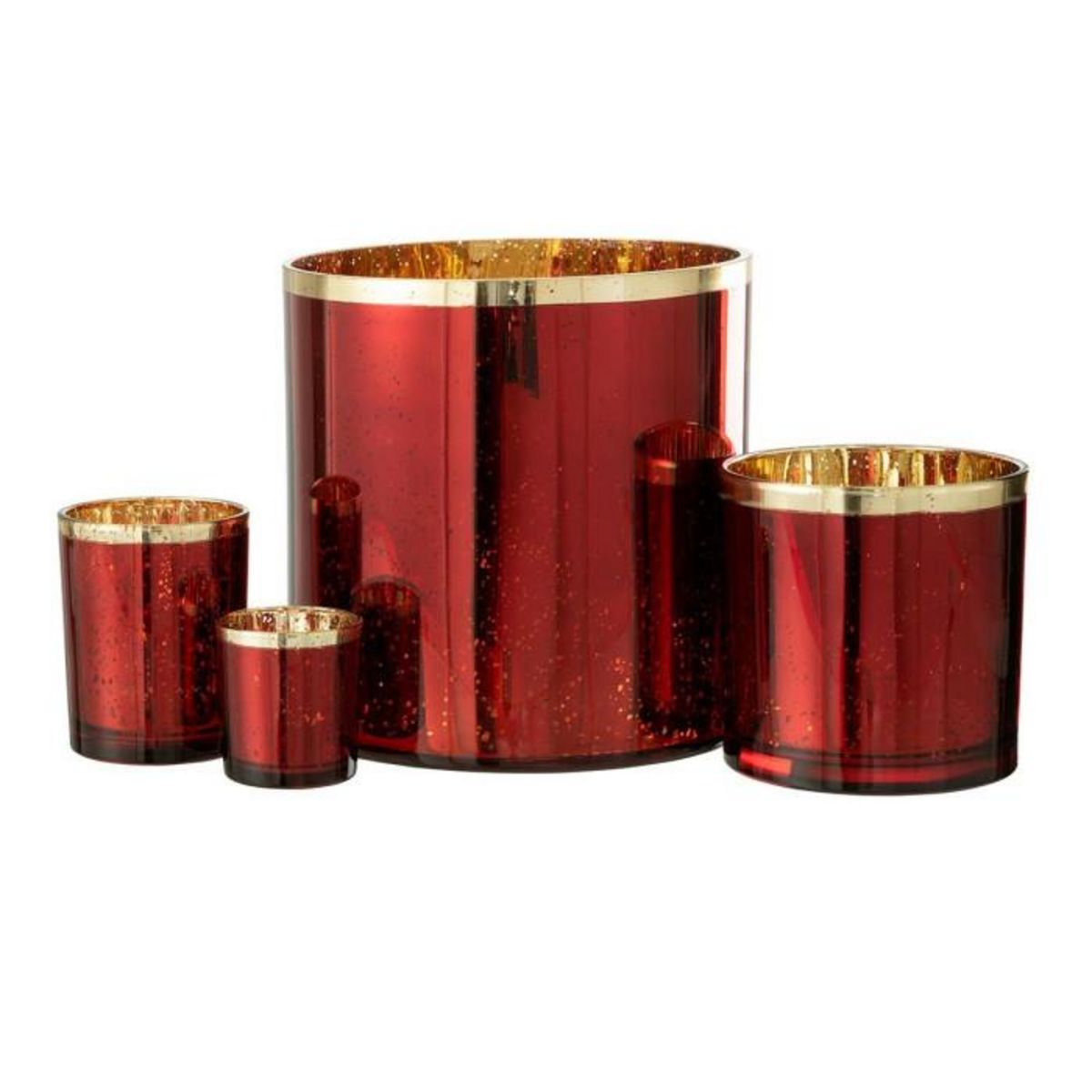 Paris Prix Photophore Design en Verre  Robby  15cm Rouge