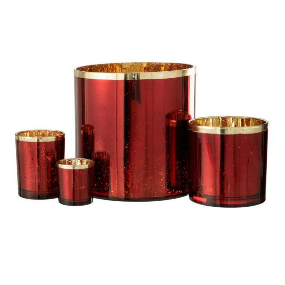 Paris Prix Photophore Design en Verre  Robby  15cm Rouge