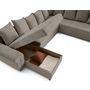 Voir la diapositive 4 : BEST MOBILIER Henry - canapé panoramique convertible - avec coffre - en velours côtelé - 7 places