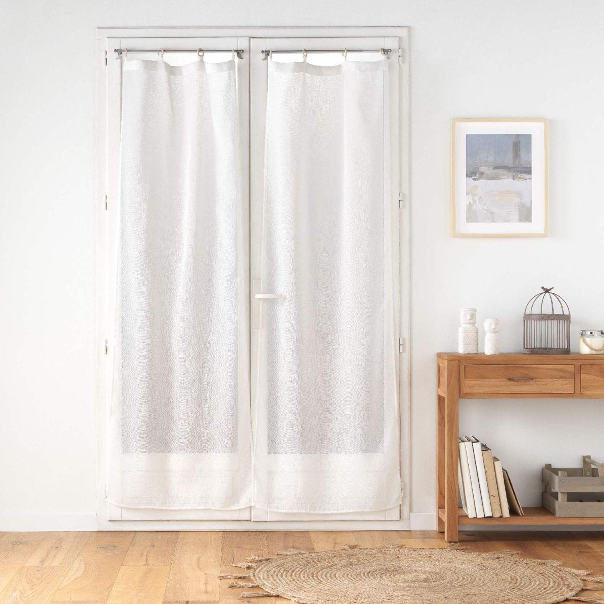 Voir la diapositive 3 : Douceur d'Intérieur Paire de voilages à œillets  minalisa  70x200cm blanc