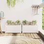 Voir la diapositive 3 : VIDAXL Jardinieres 2 pcs blanc bois de pin massif