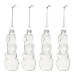 Paris Prix Lot de 4 Sujets à Suspendre en Verre  Lapin  10cm Transparent