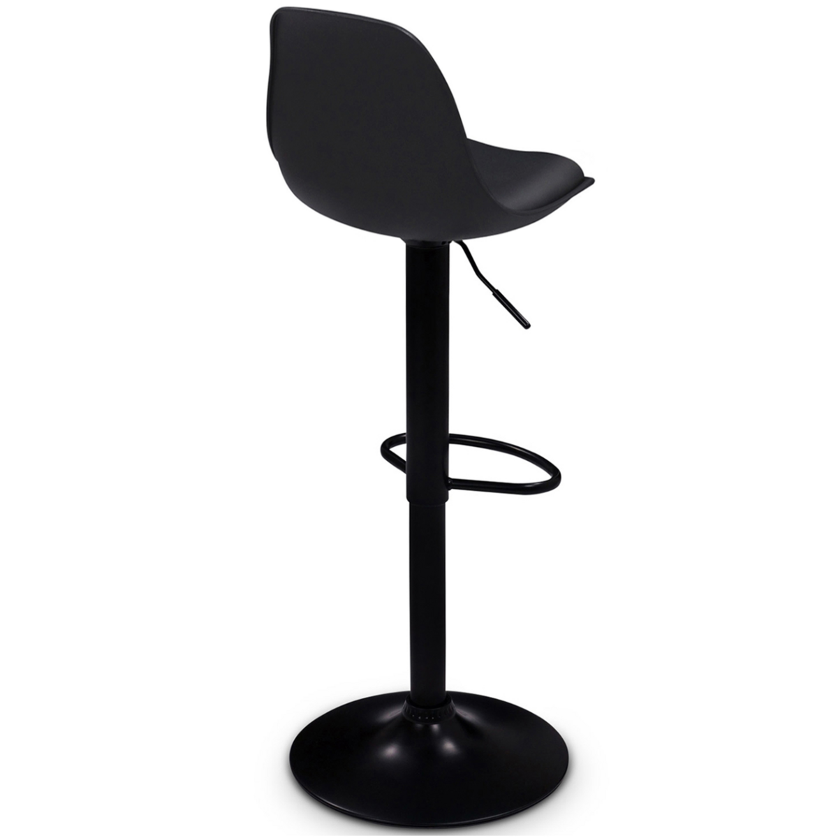 ID MARKET Lot de 2 tabourets de bar KARL design noir pied noir