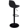 Voir la diapositive 5 : ID MARKET Lot de 2 tabourets de bar KARL design noir pied noir