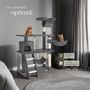 Voir la diapositive 3 : tectake Arbre à chat 141 cm avec griffoir et plateforme d'escalade gris