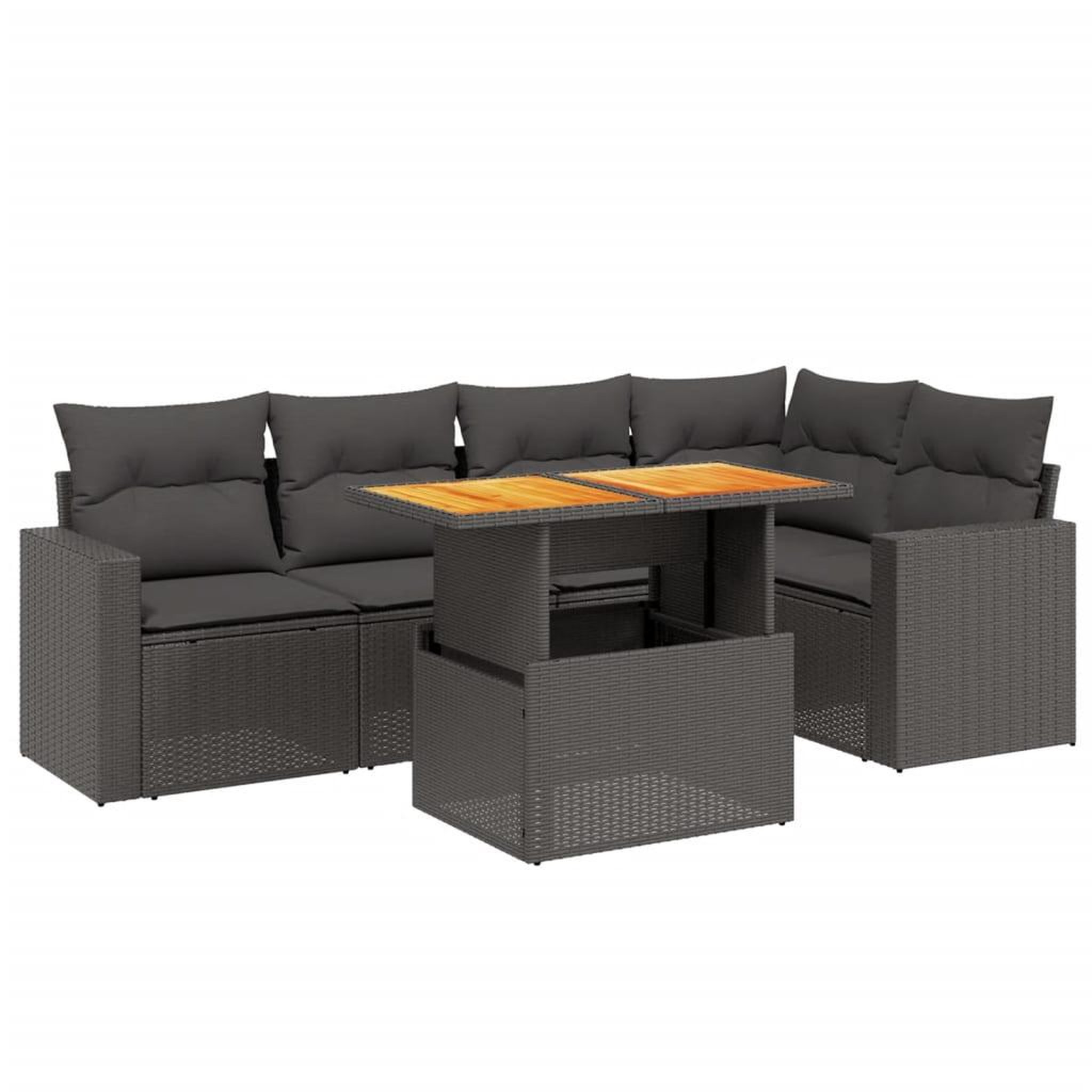 Voir la diapositive 2 : VIDAXL Salon de jardin 6 pcs avec coussins noir resine tressee