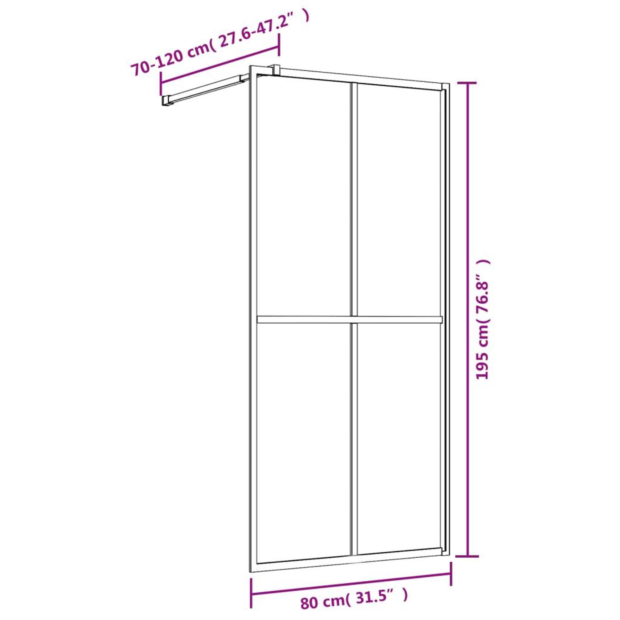 Voir la diapositive 6 : VIDAXL Paroi de douche avec verre ESG transparent dore 80x195 cm