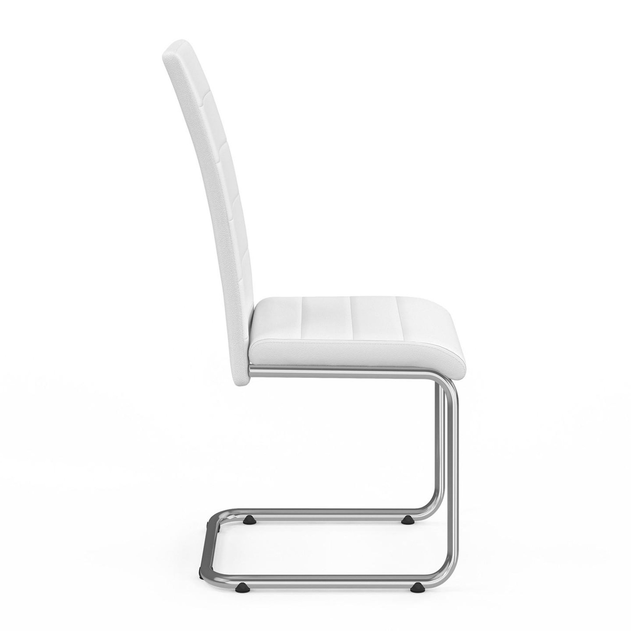 Voir la diapositive 4 : ID MARKET Lot de 4 chaises mia blanches pour salle à manger