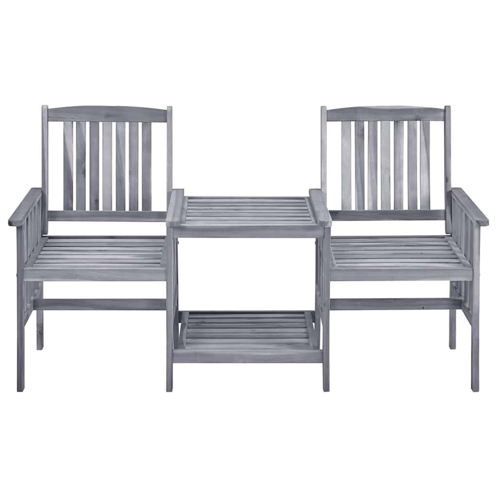 Voir la diapositive 4 : VIDAXL Chaises de jardin avec table a the et coussins Acacia solide