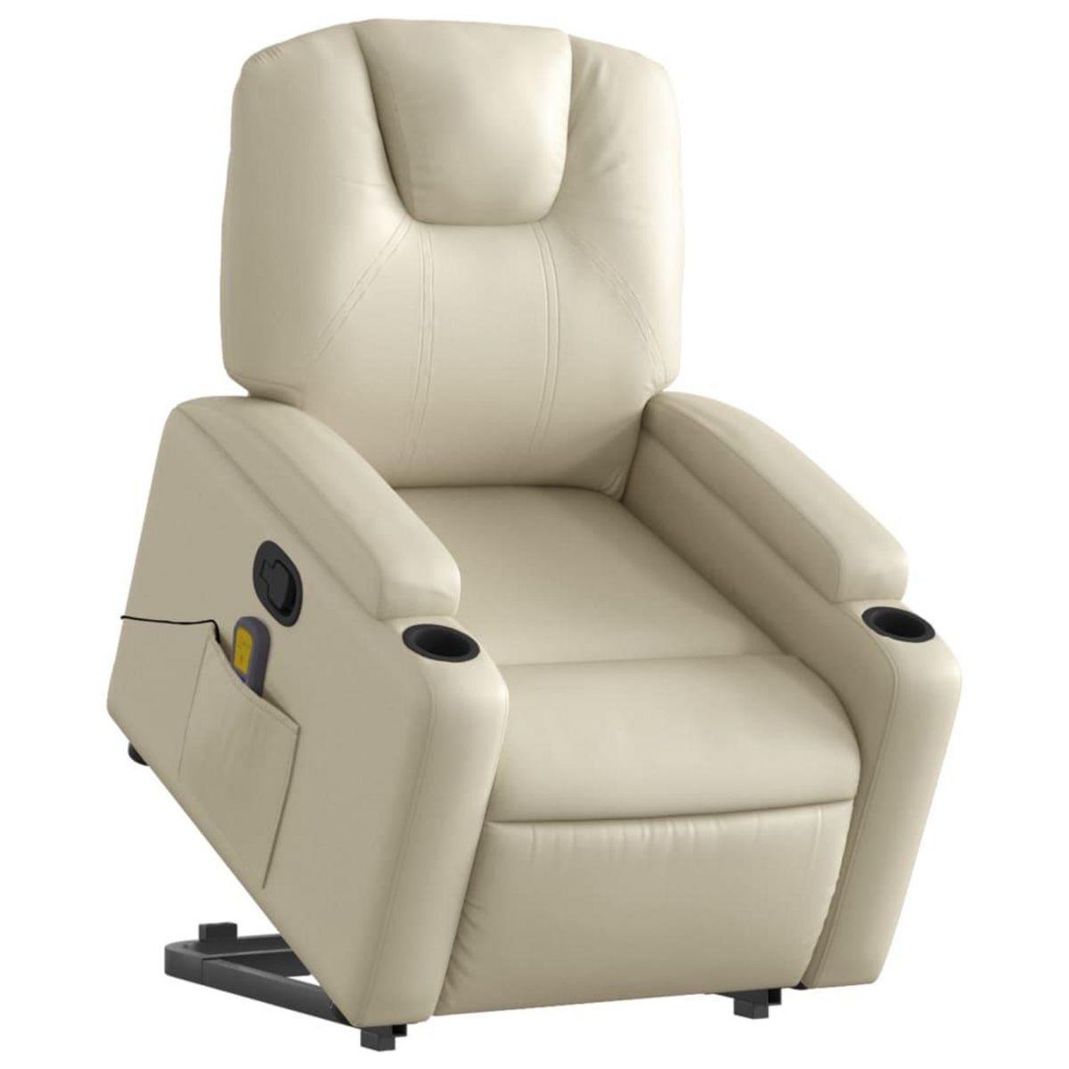 VIDAXL Fauteuil inclinable de massage Creme Similicuir